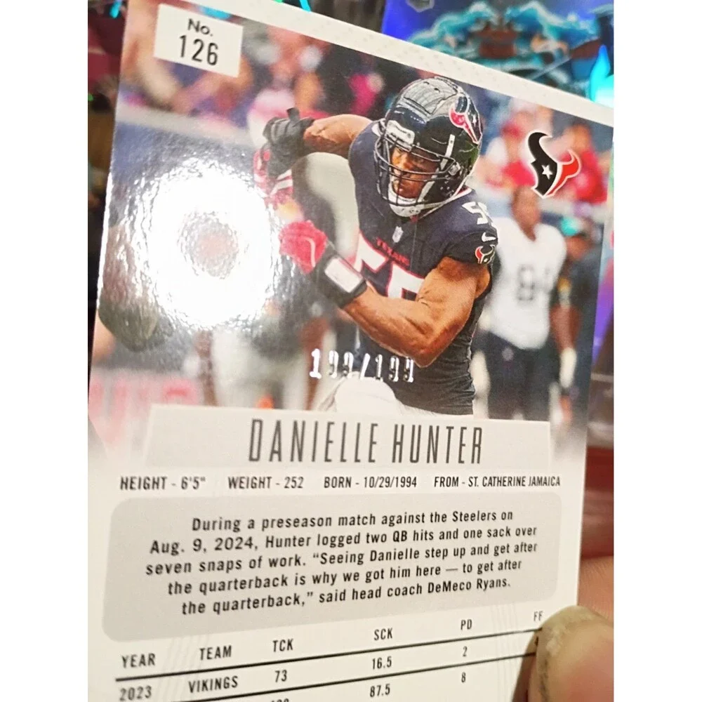 2024 Panini Prizm Deca - Danielle Hunter #126 Red Prizm 199/199 Bookend